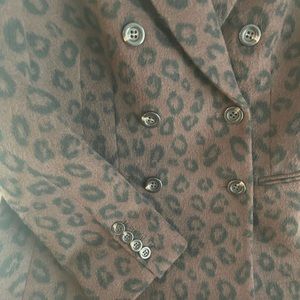 Leopard 3/4 wool coat